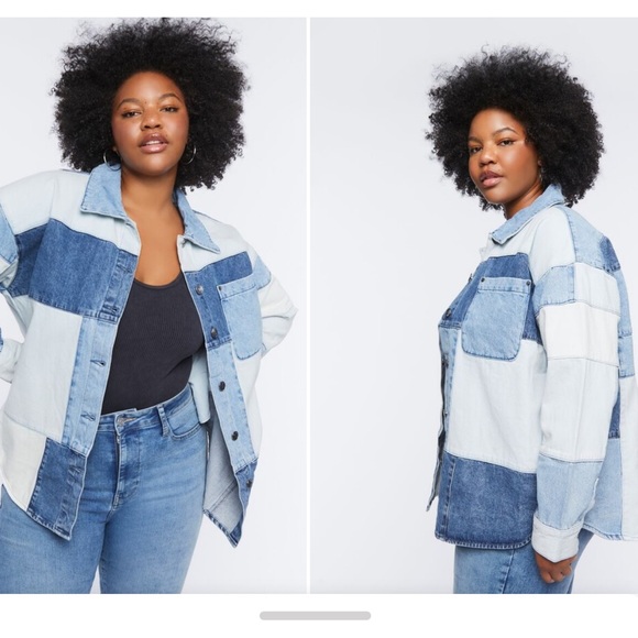 Forever 21 Denim Patchwork Jacket - Picture 3 of 11